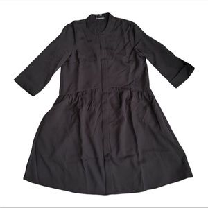 Tuckernuck Black Crepe Royal Shirt Dress